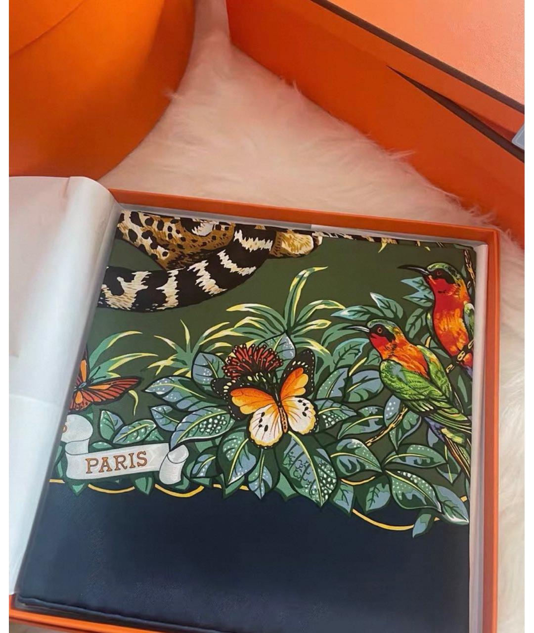 HERMES Мульти шелковый платок, фото 4