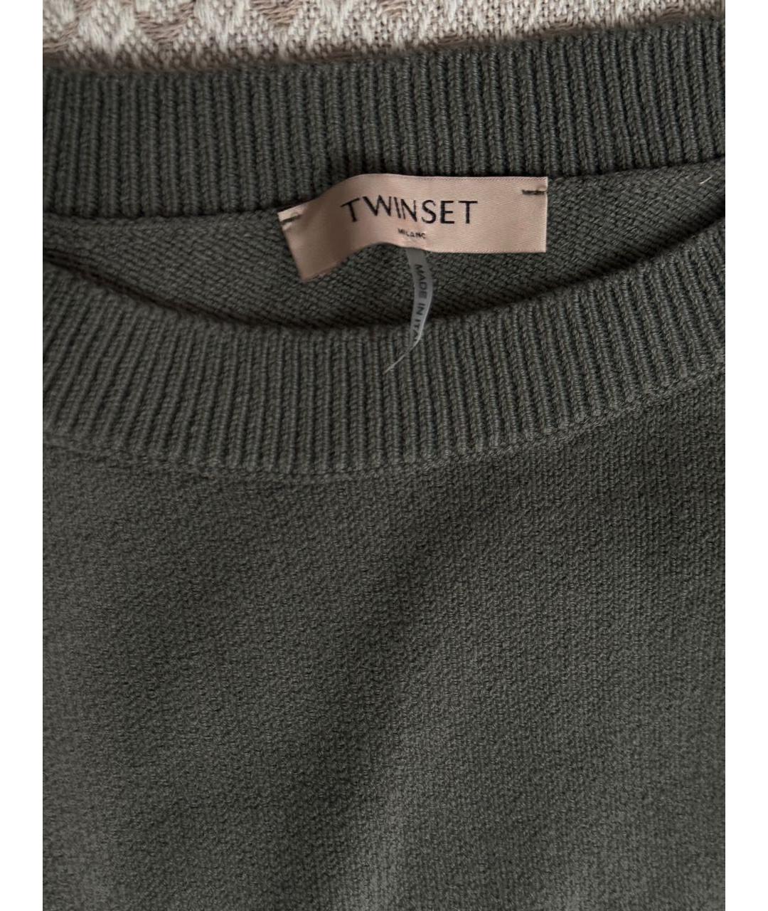TWIN-SET Хаки хлопковый джемпер / свитер, фото 3