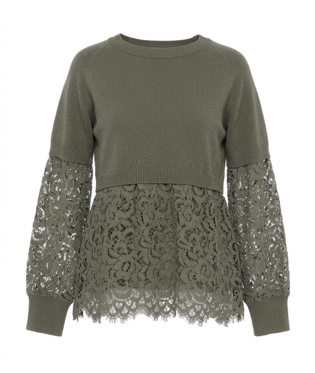 TWIN-SET Хаки хлопковый джемпер / свитер, фото 1