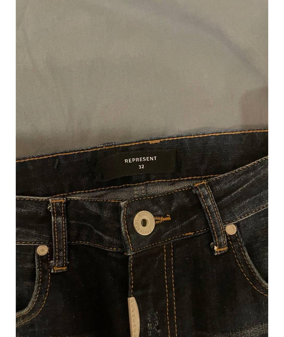 REPRESENT Синие хлопковые джинсы скинни, фото 6