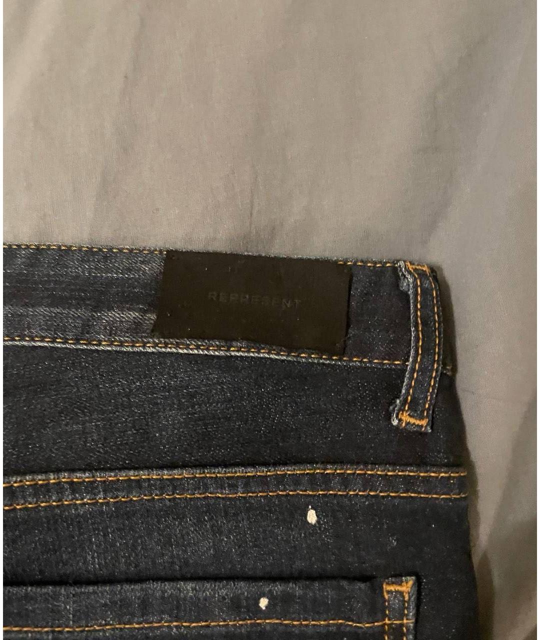 REPRESENT Синие хлопковые джинсы скинни, фото 4