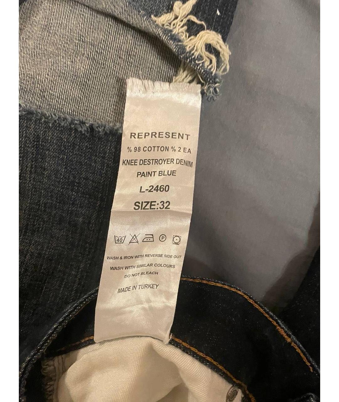 REPRESENT Синие хлопковые джинсы скинни, фото 5