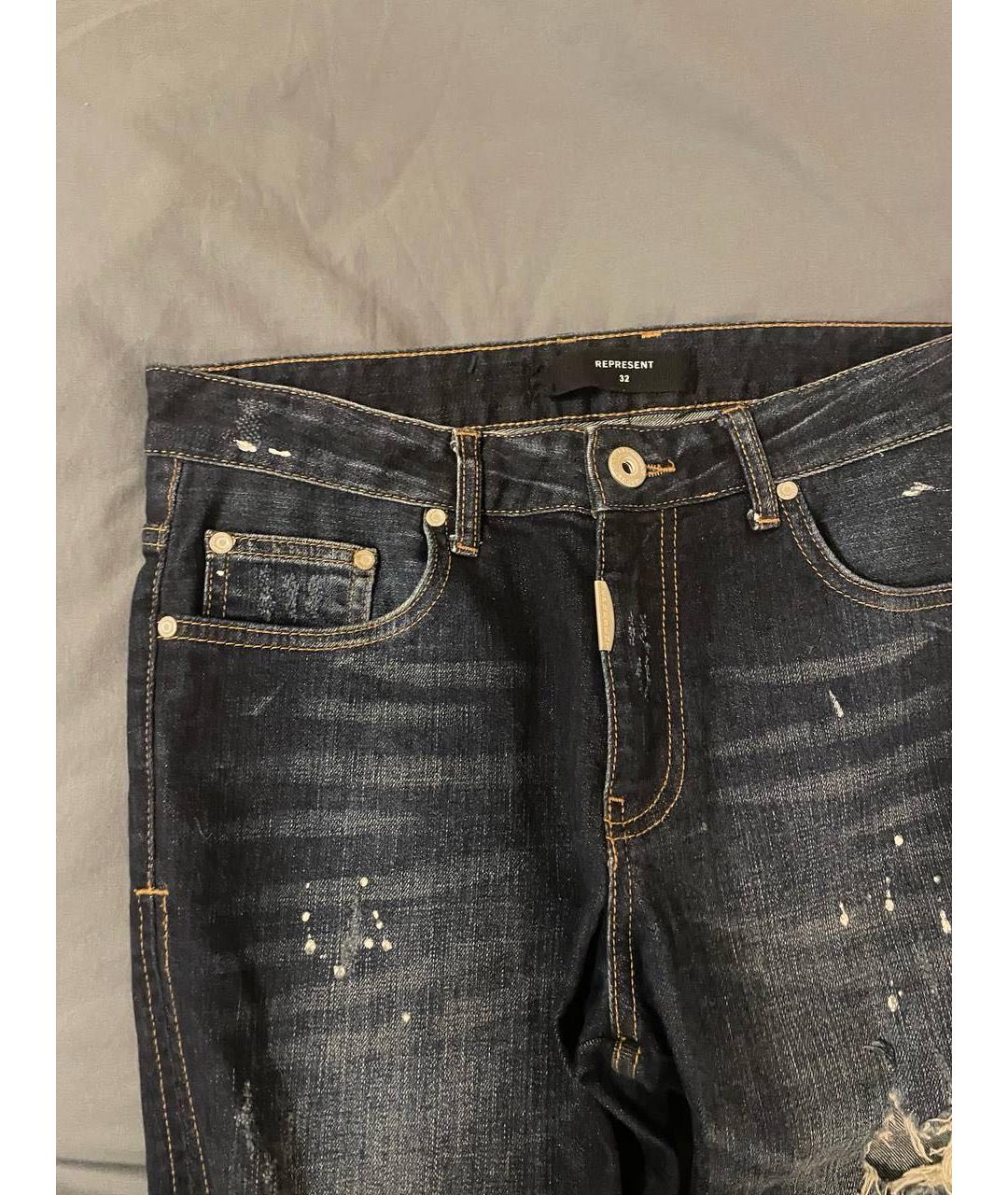 REPRESENT Синие хлопковые джинсы скинни, фото 3