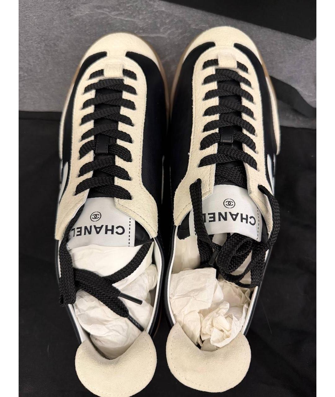 CHANEL Черные кожаные кроссовки, фото 4