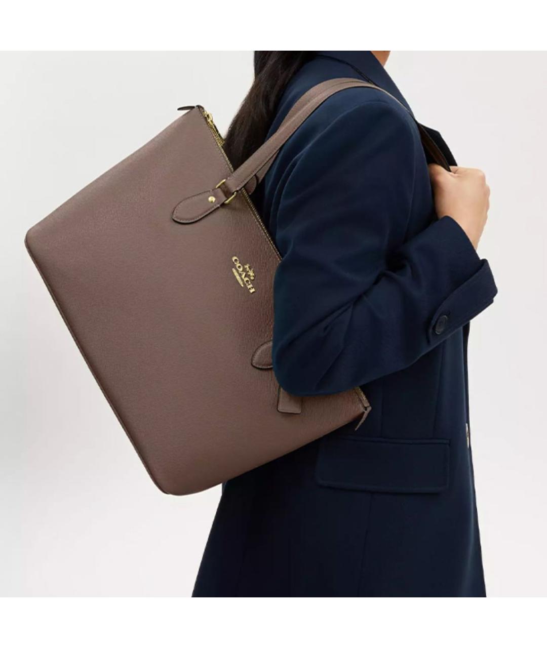 COACH Коричневая сумка тоут, фото 4