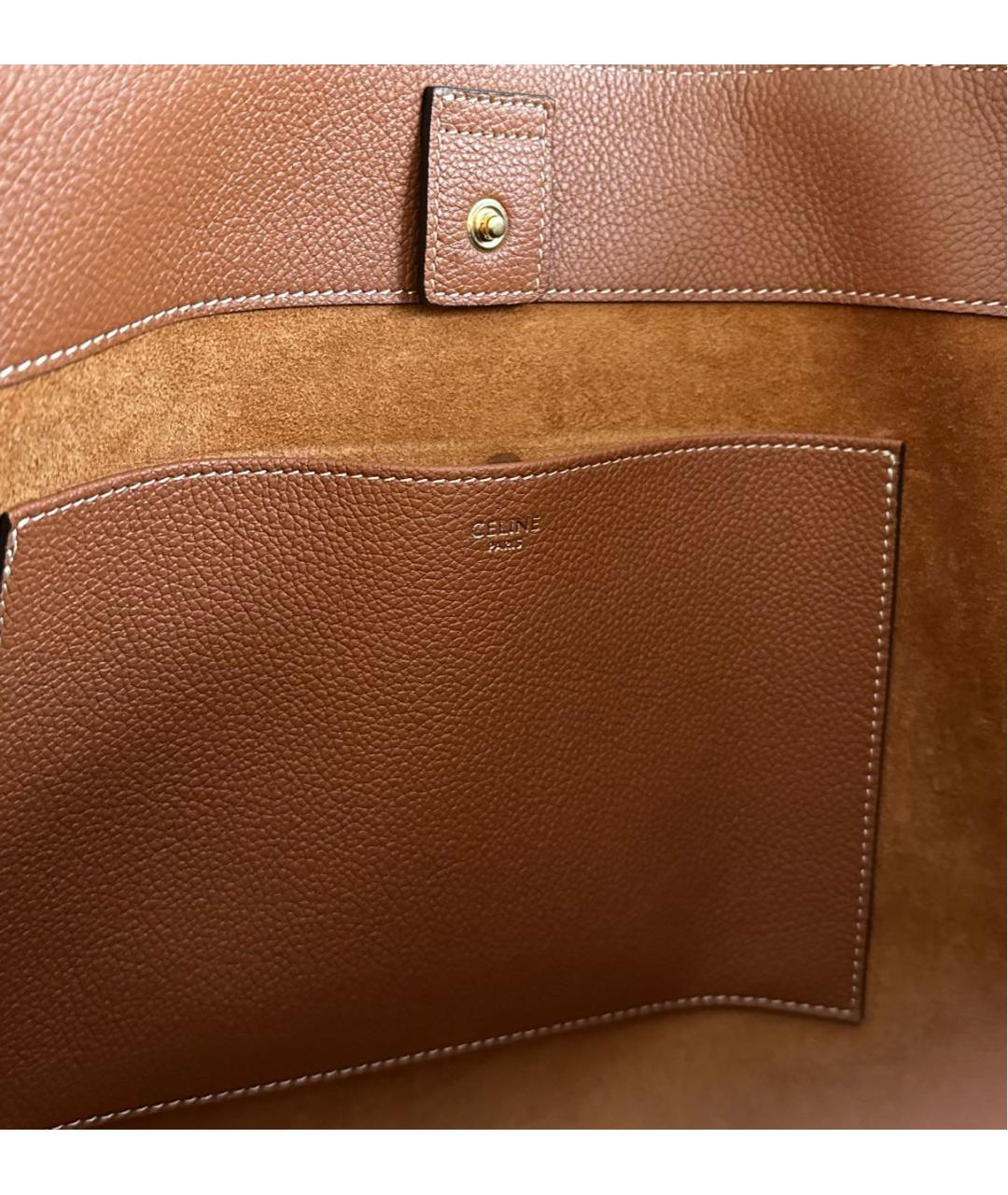 CELINE Коричневая кожаная сумка тоут, фото 6