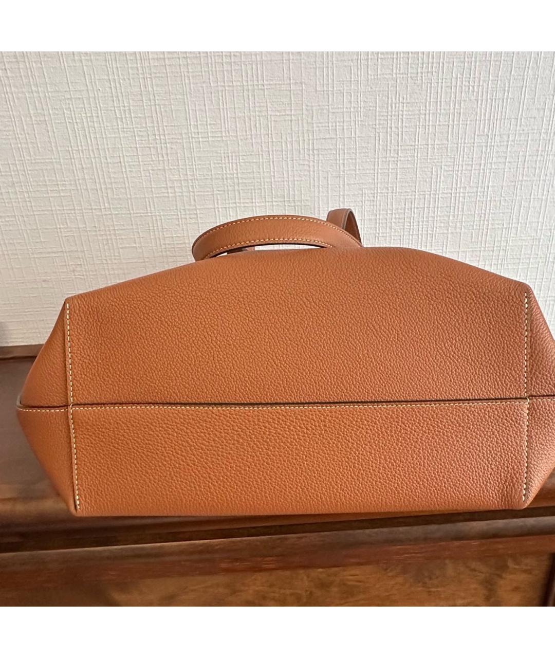 CELINE Коричневая кожаная сумка тоут, фото 7