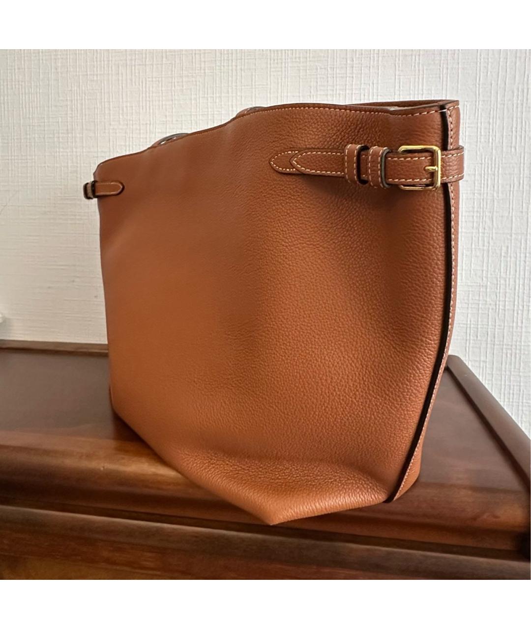 CELINE Коричневая кожаная сумка тоут, фото 2