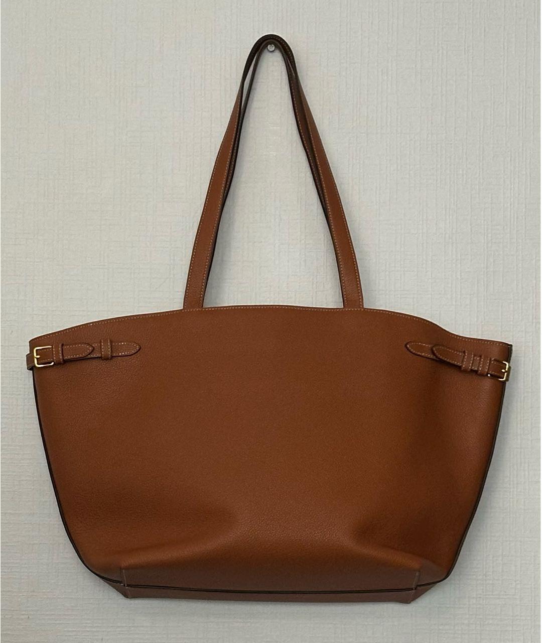 CELINE Коричневая кожаная сумка тоут, фото 3