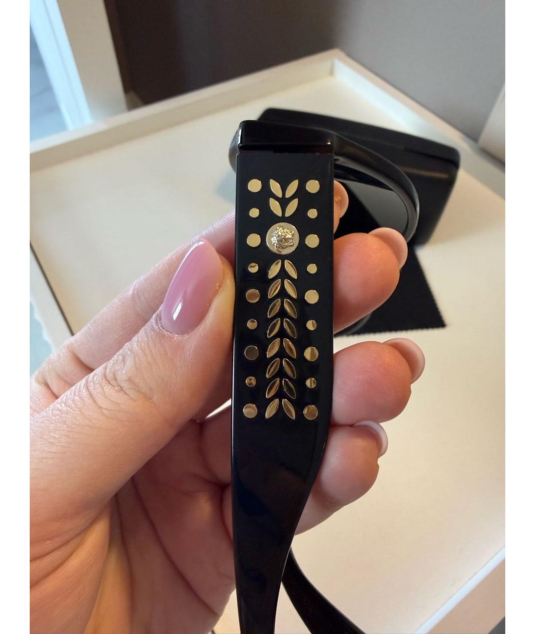 VERSACE Черные пластиковые солнцезащитные очки, фото 4