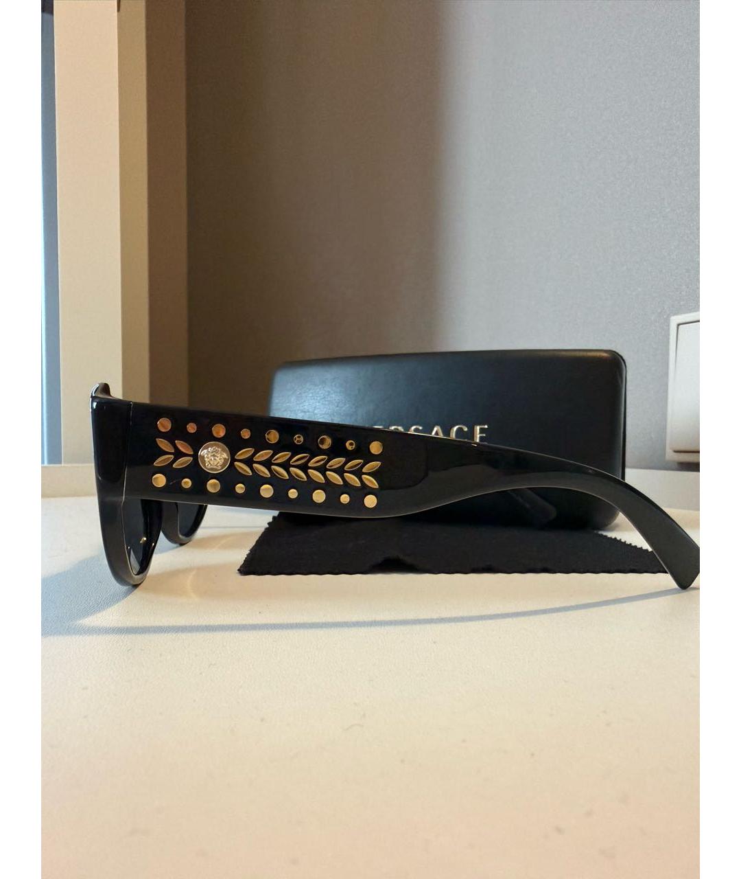 VERSACE Черные пластиковые солнцезащитные очки, фото 6