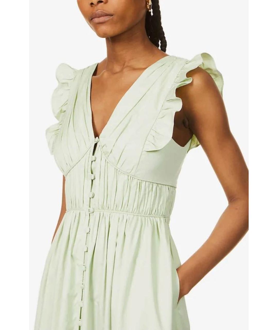 SELF-PORTRAIT Зеленые хлопковое повседневное платье, фото 3