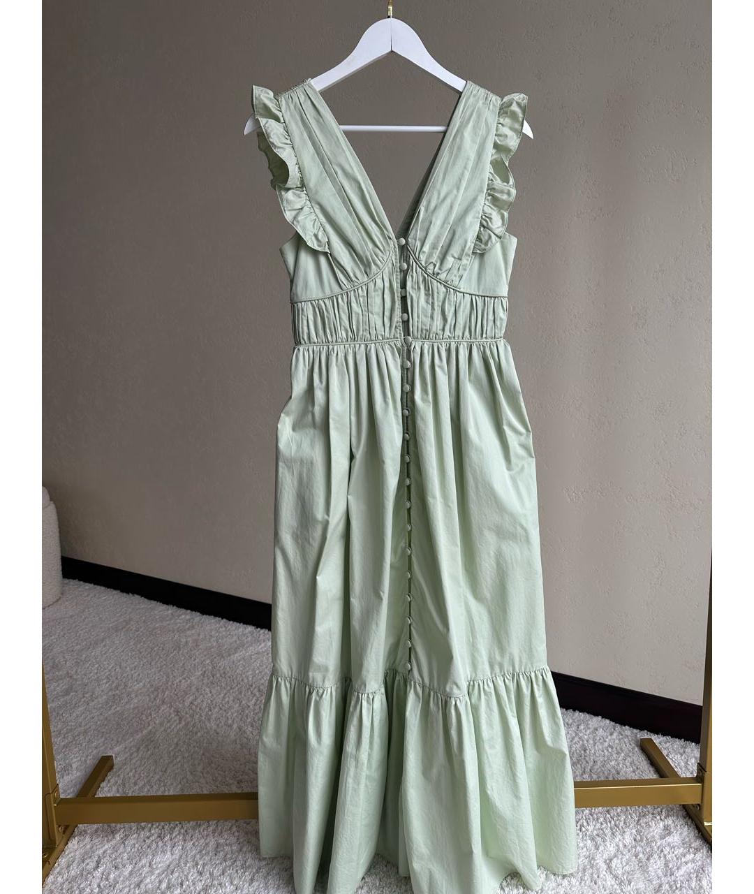 SELF-PORTRAIT Зеленые хлопковое повседневное платье, фото 4