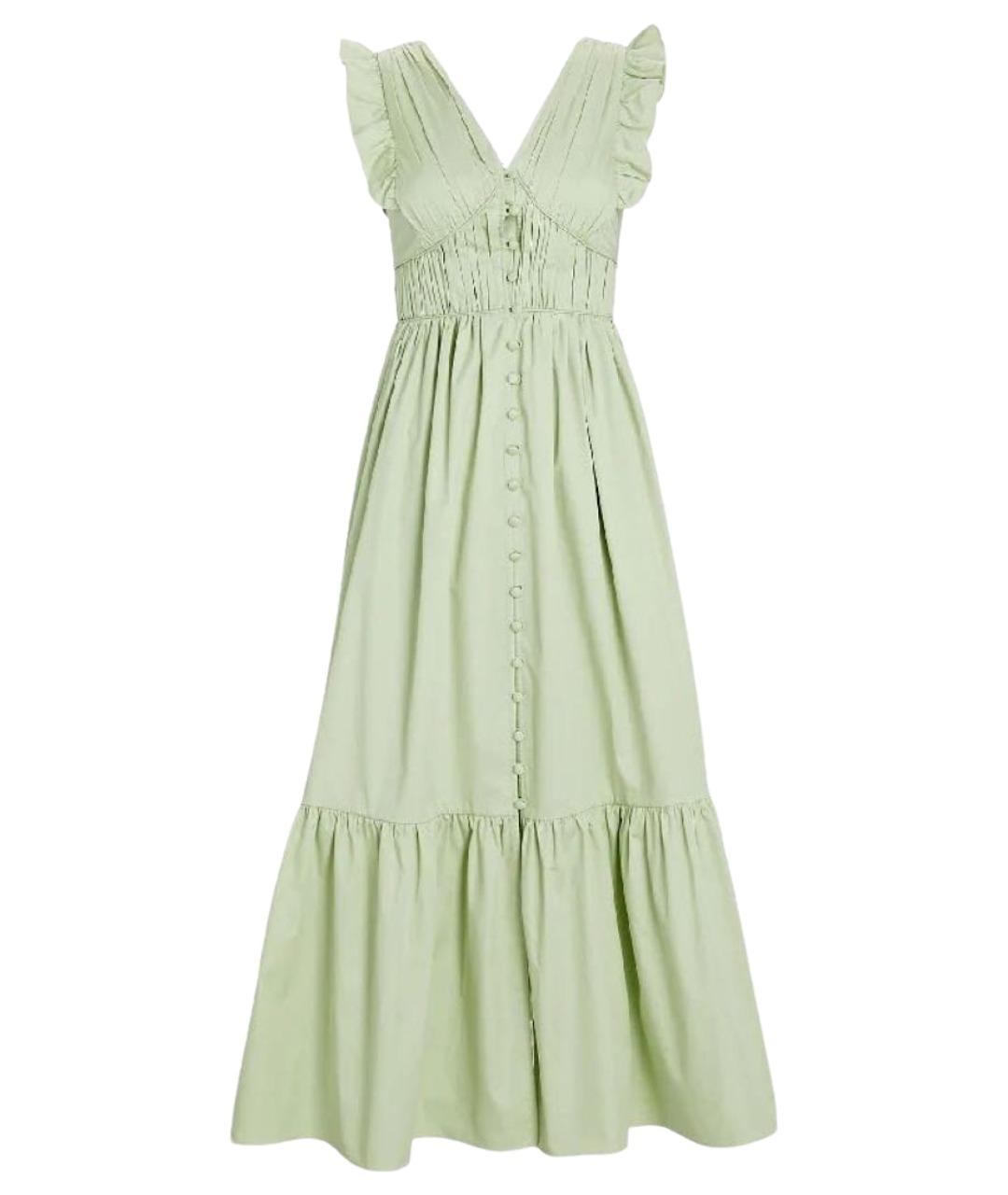 SELF-PORTRAIT Зеленые хлопковое повседневное платье, фото 1