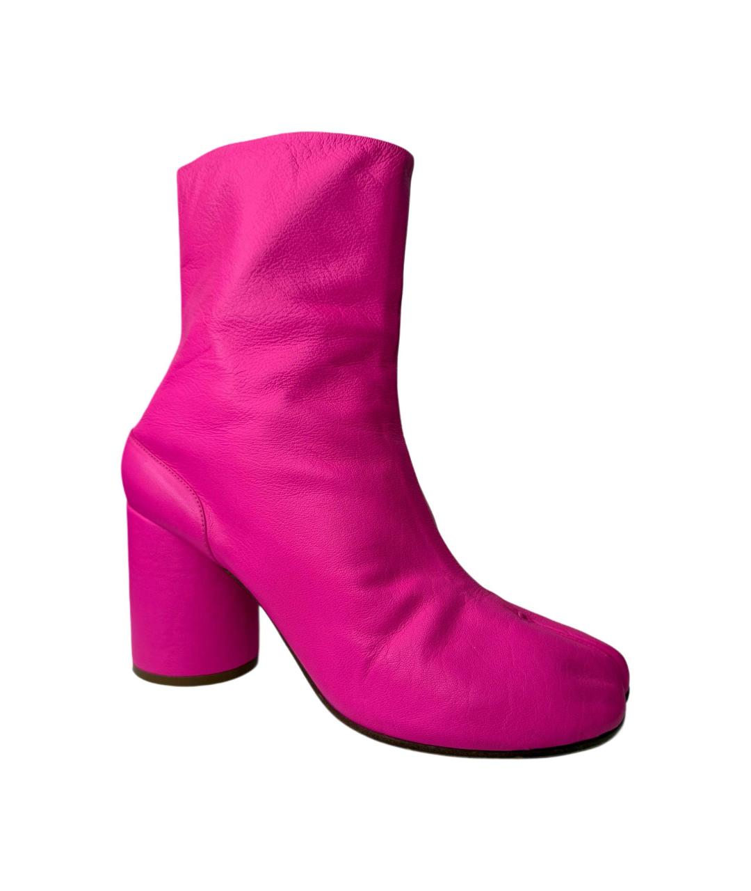 MAISON MARGIELA Розовые кожаные ботильоны, фото 9