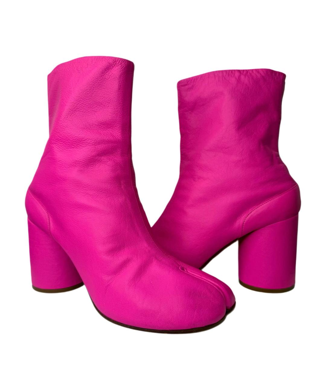 MAISON MARGIELA Розовые кожаные ботильоны, фото 2