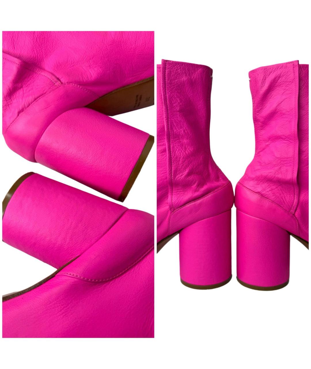 MAISON MARGIELA Розовые кожаные ботильоны, фото 7