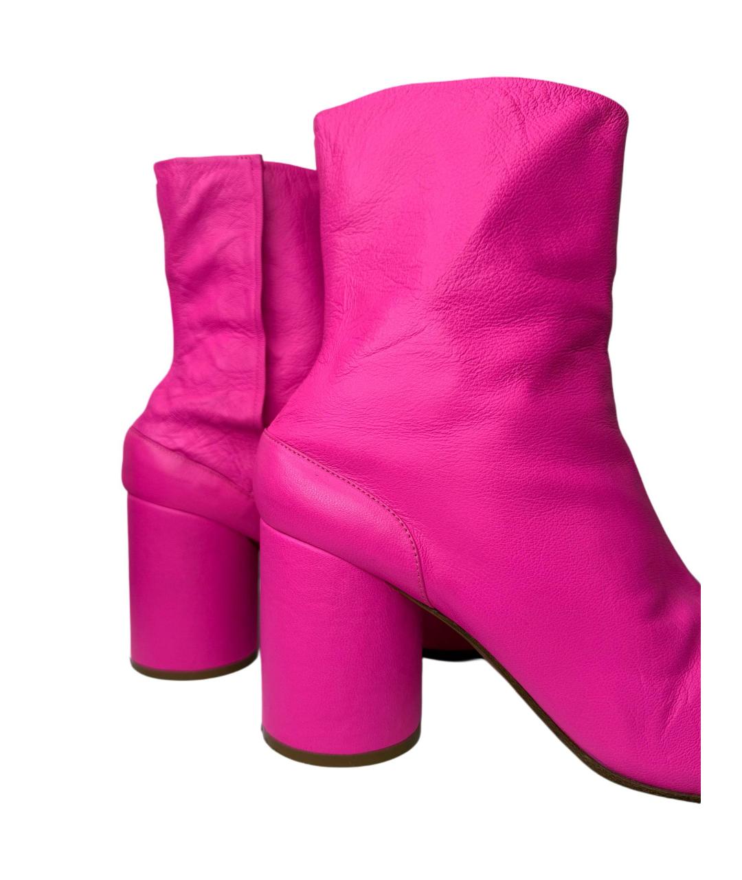 MAISON MARGIELA Розовые кожаные ботильоны, фото 5