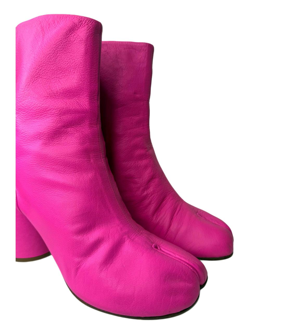 MAISON MARGIELA Розовые кожаные ботильоны, фото 4