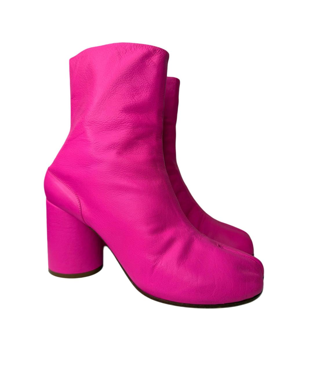 MAISON MARGIELA Розовые кожаные ботильоны, фото 3