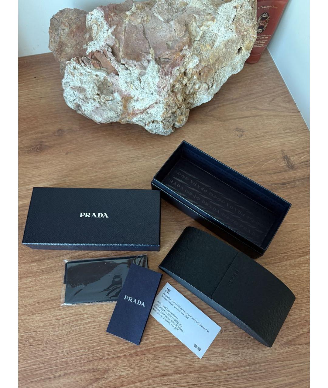 PRADA Золотые металлические солнцезащитные очки, фото 7