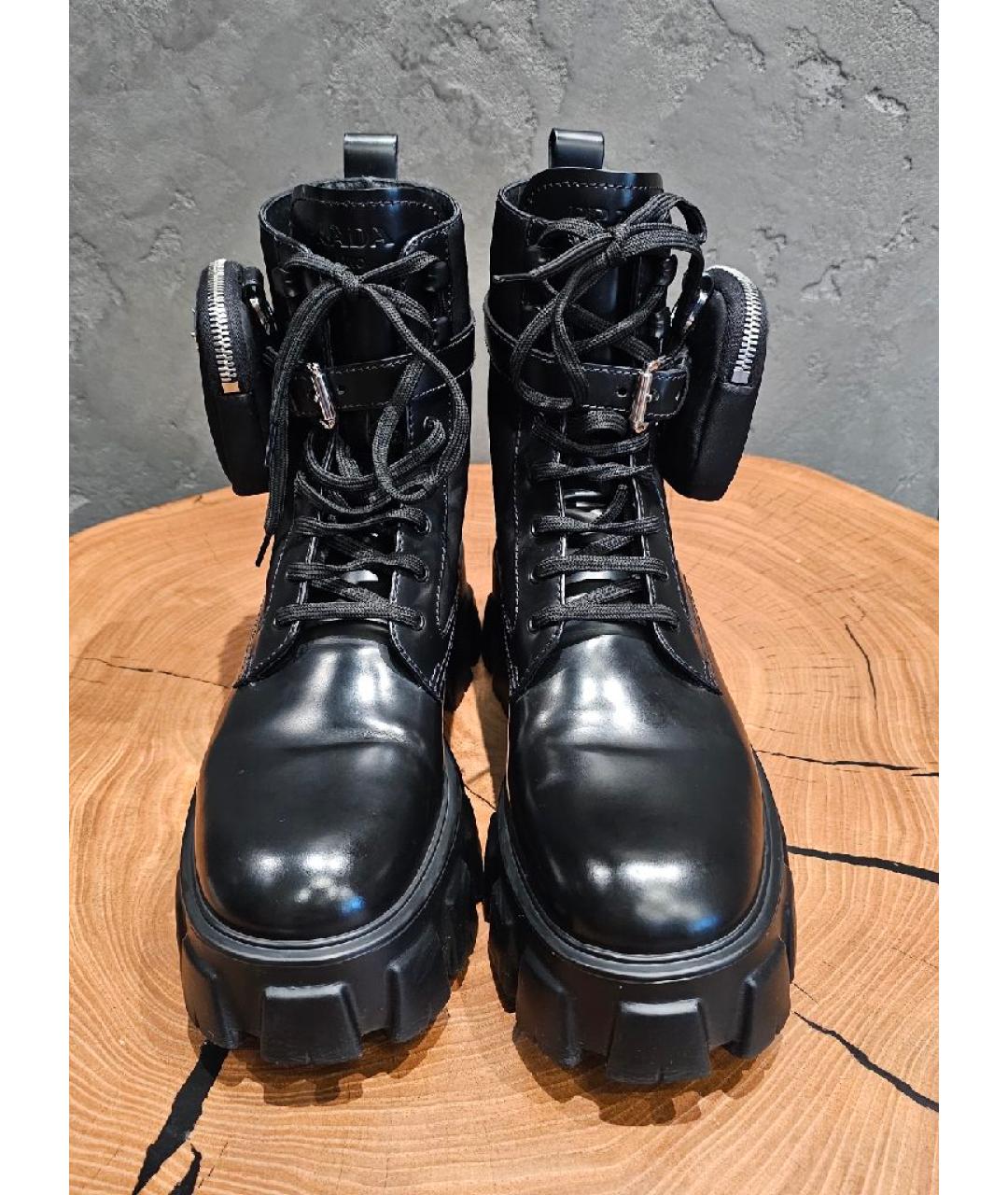 PRADA Черные кожаные ботинки, фото 7
