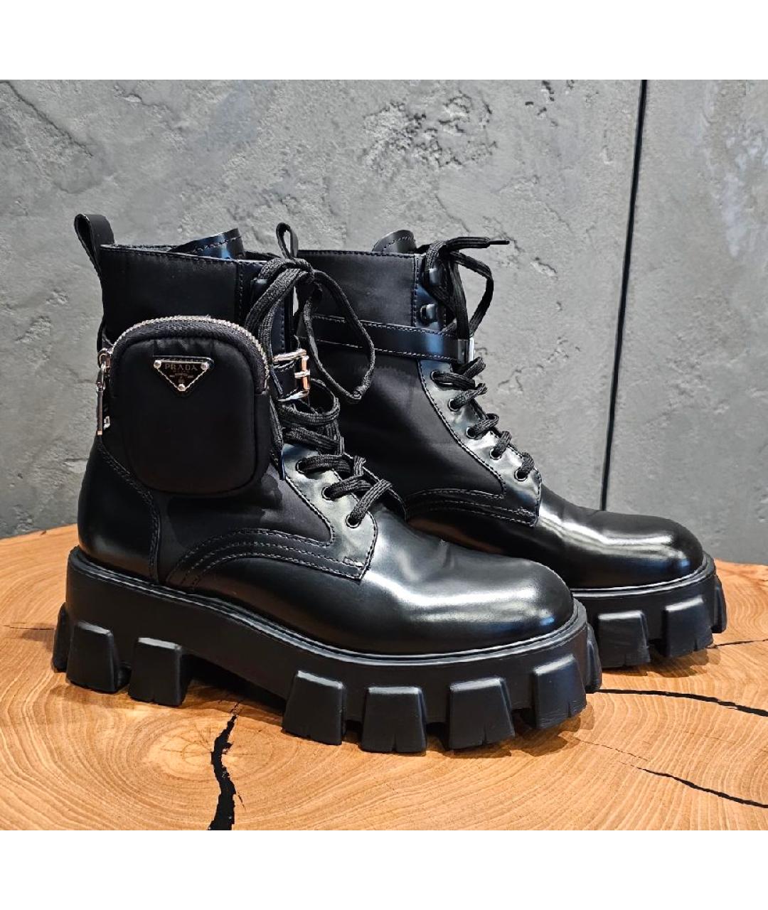 PRADA Черные кожаные ботинки, фото 2