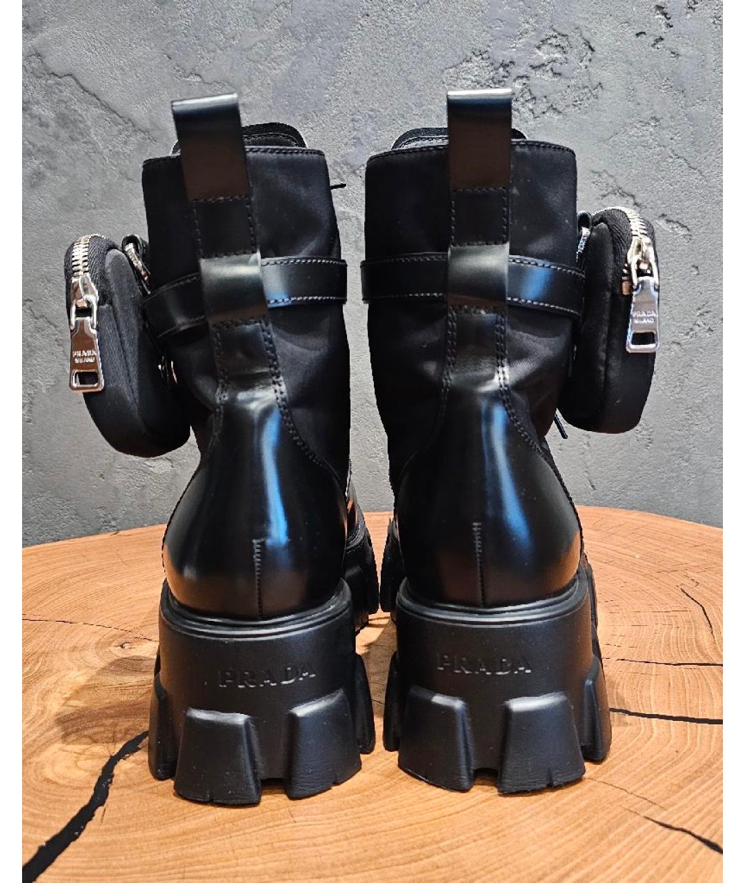 PRADA Черные кожаные ботинки, фото 3