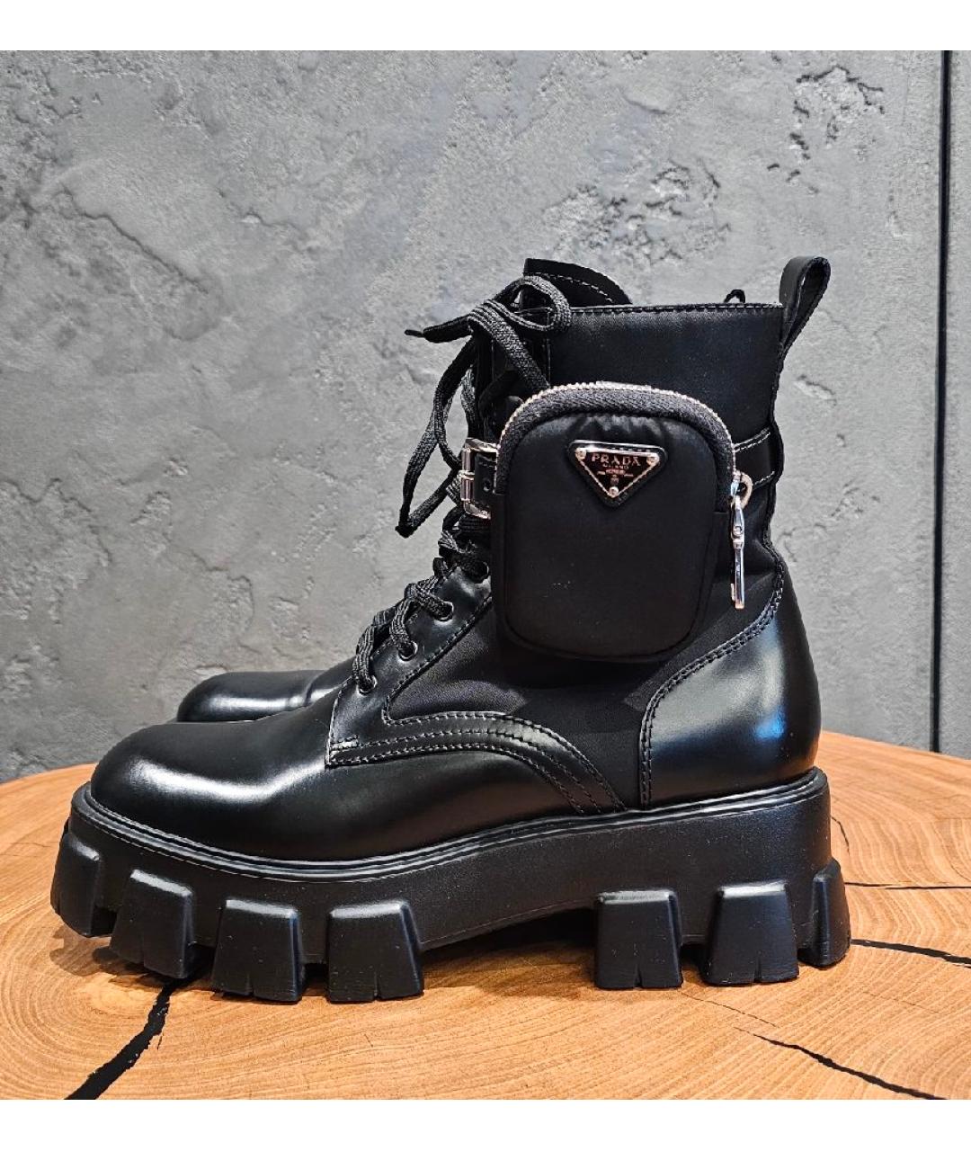 PRADA Черные кожаные ботинки, фото 8