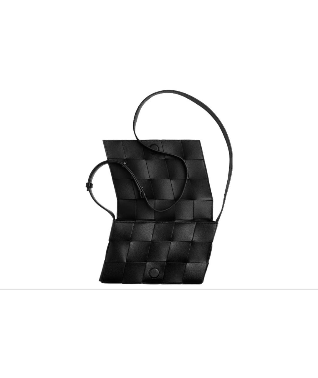 BOTTEGA VENETA Черная кожаная сумка на плечо, фото 4