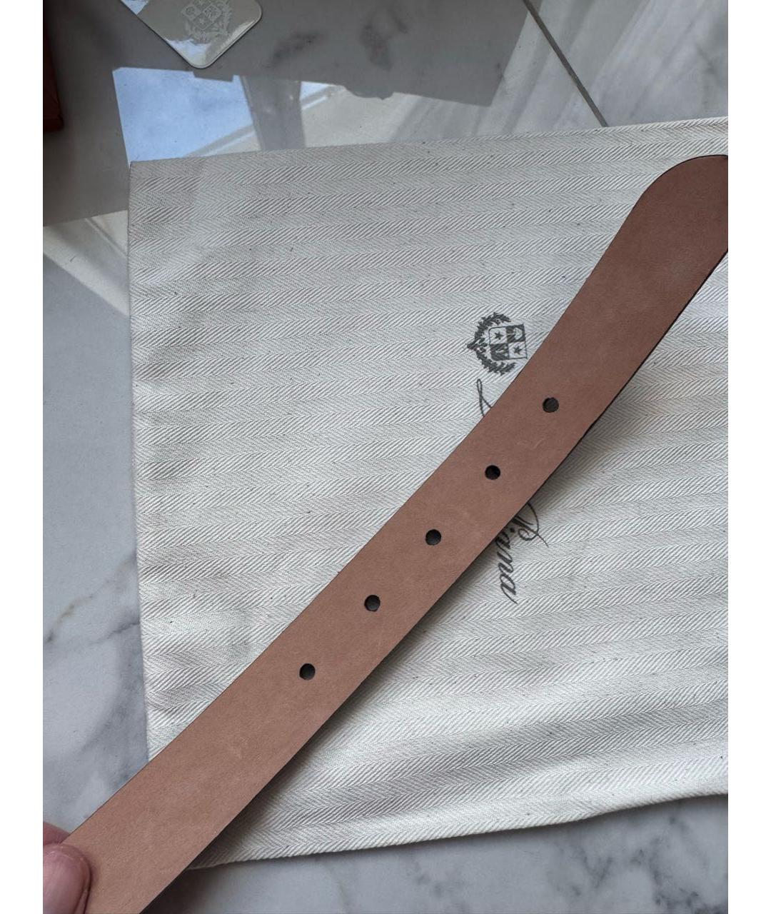 LORO PIANA Черный кожаный ремень, фото 6