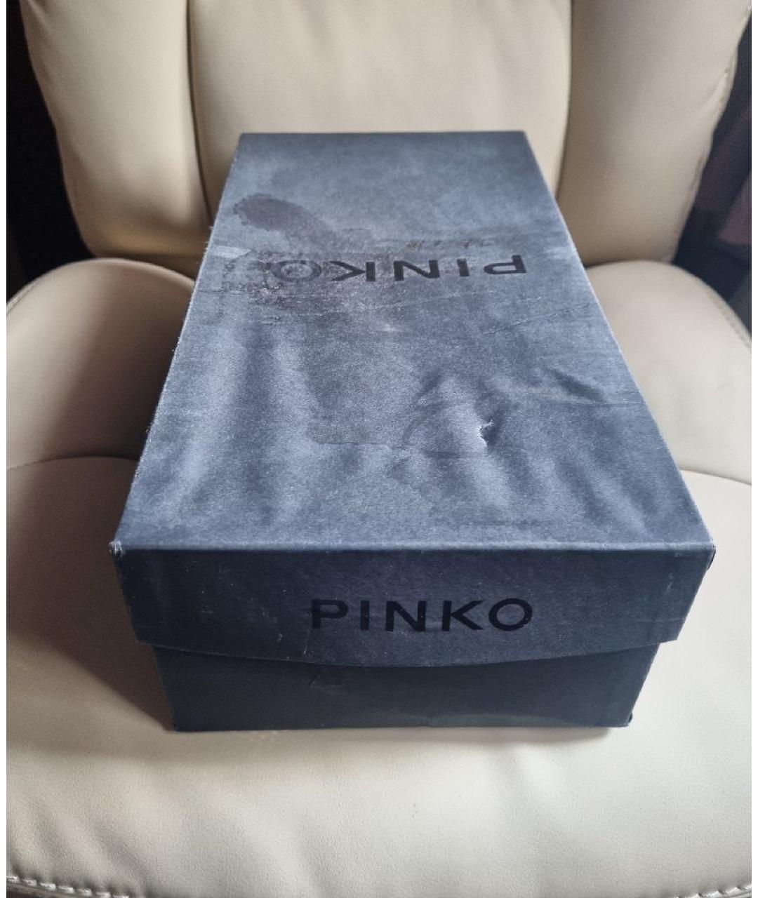 PINKO Коричневые кожаные шлепанцы, фото 7