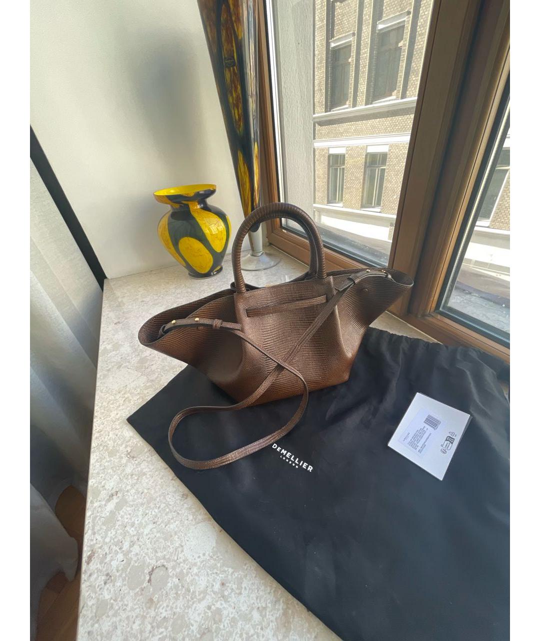 DEMELLIER Коричневая кожаная сумка тоут, фото 3
