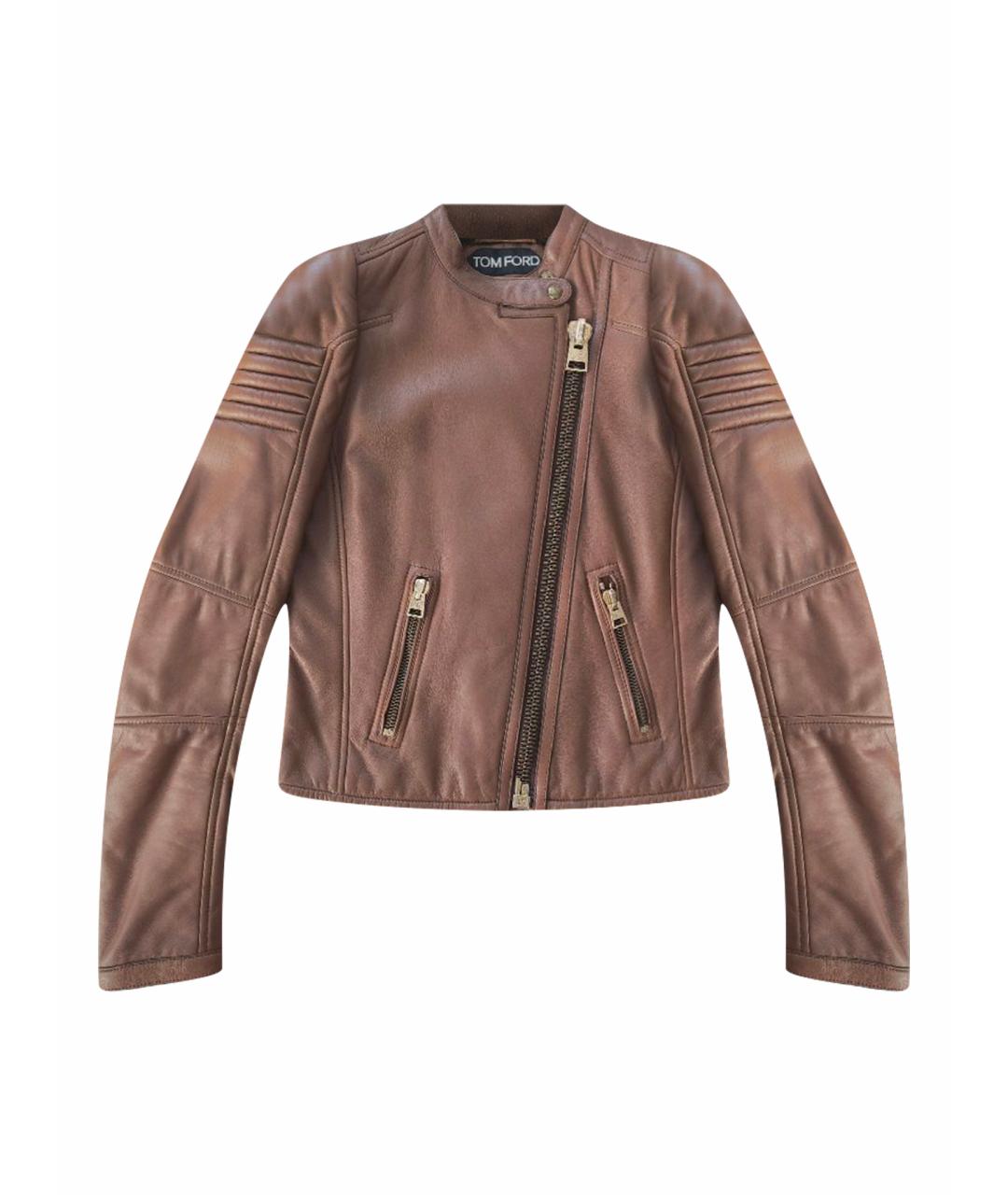 TOM FORD Коричневая кожаная куртка, фото 1