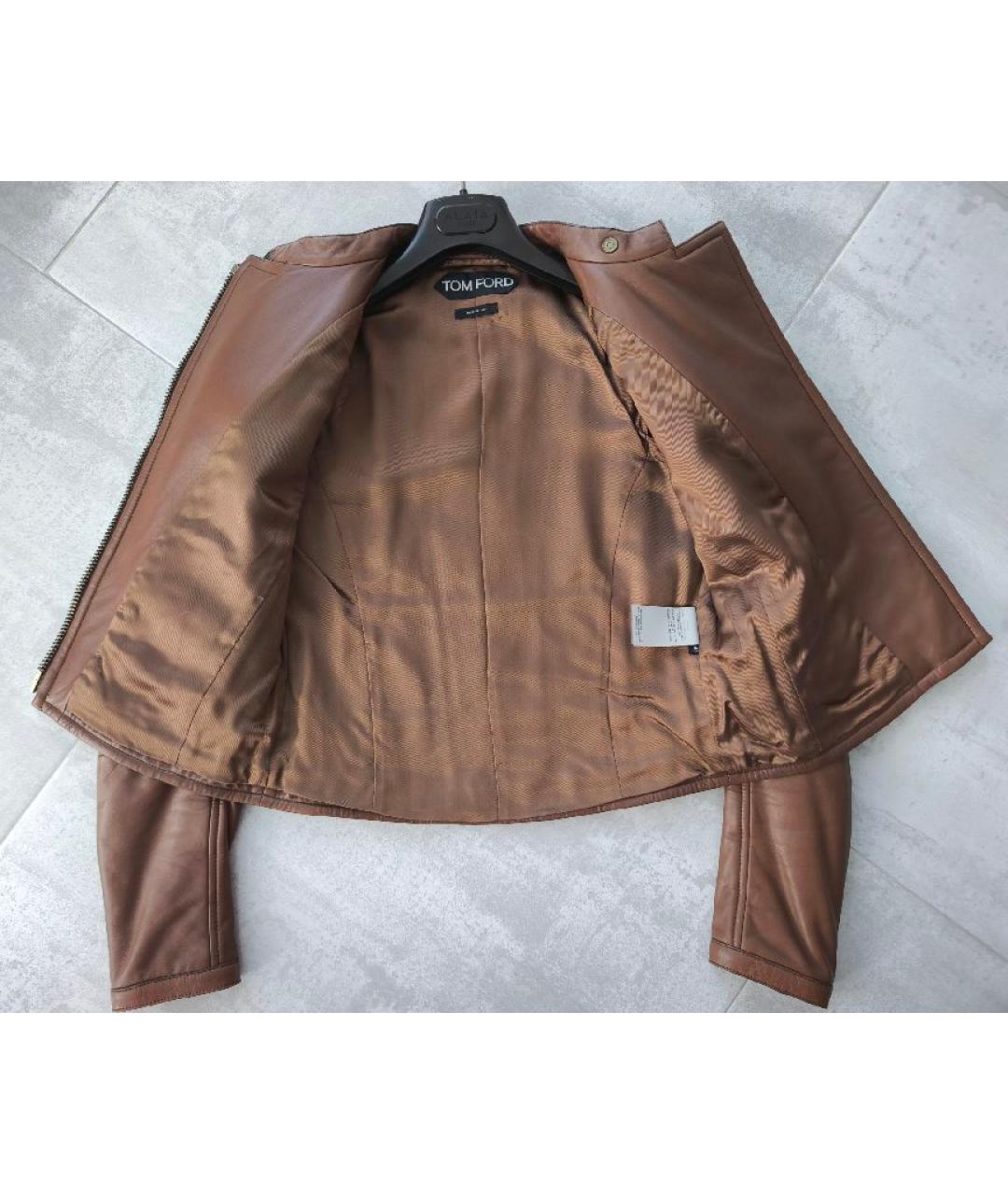 TOM FORD Коричневая кожаная куртка, фото 9