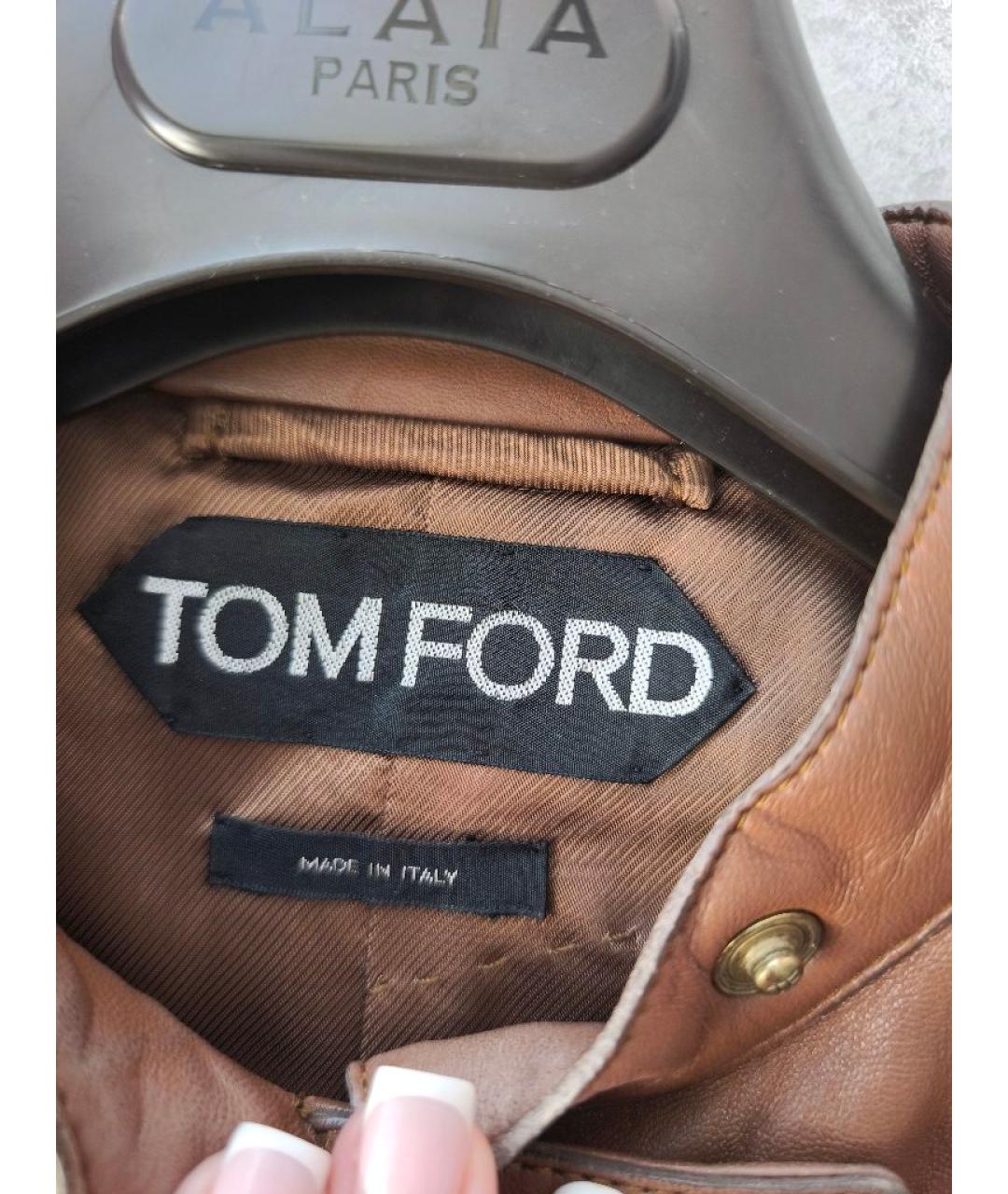 TOM FORD Коричневая кожаная куртка, фото 8