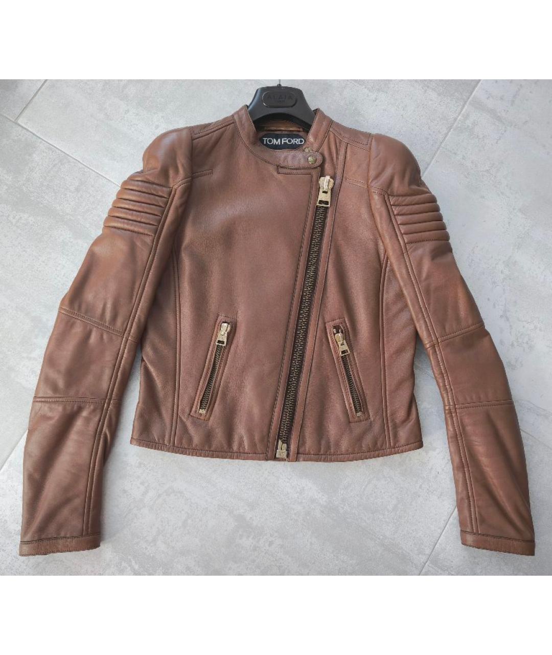 TOM FORD Коричневая кожаная куртка, фото 10