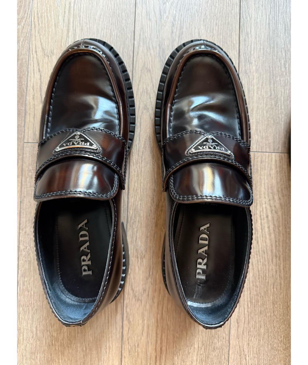 PRADA Коричневые кожаные лоферы, фото 3
