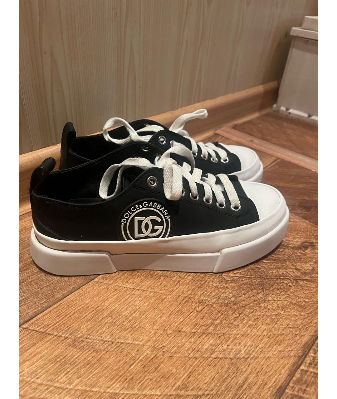 DOLCE&GABBANA Черные синтетические кеды, фото 5