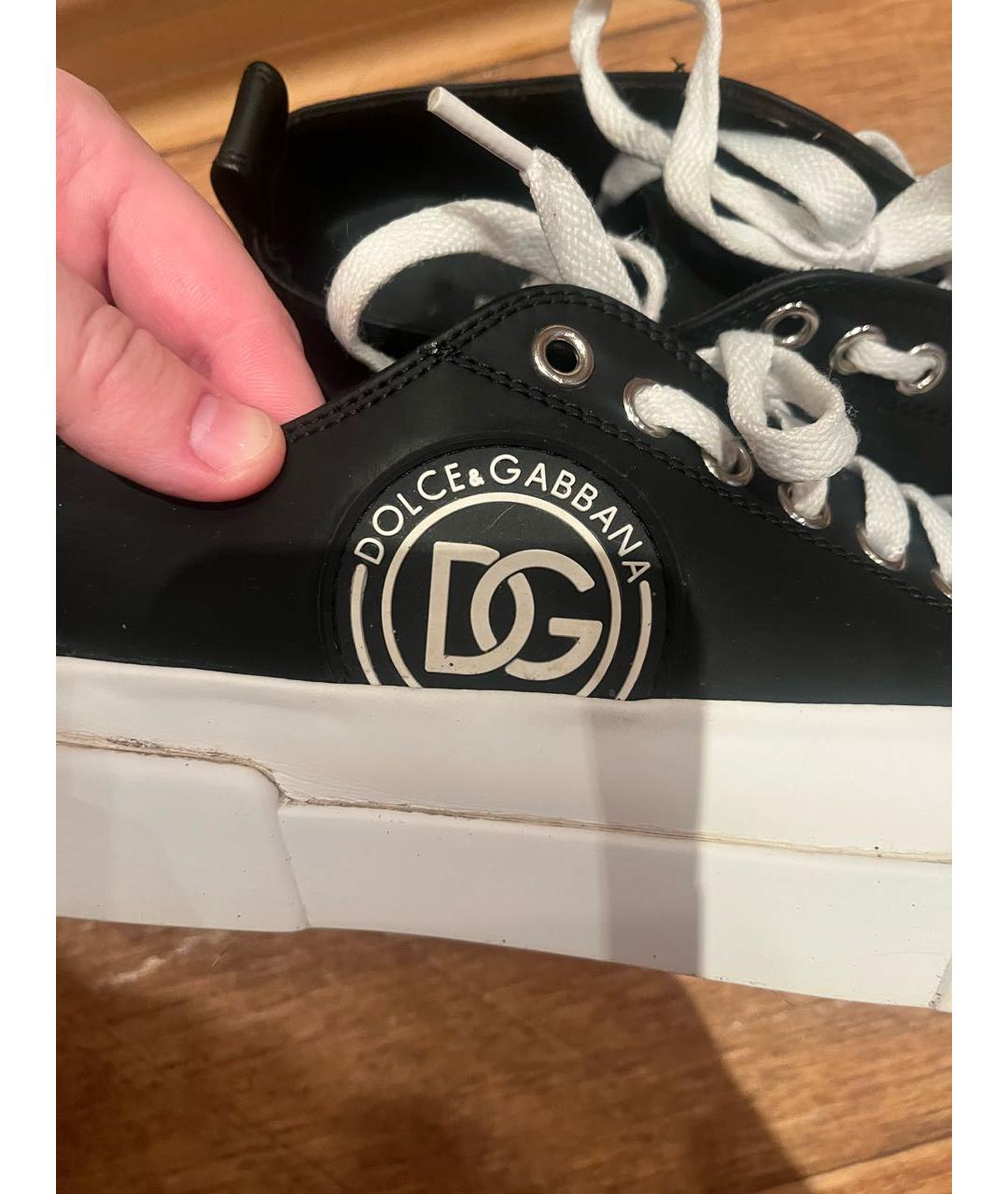 DOLCE&GABBANA Черные синтетические кеды, фото 2