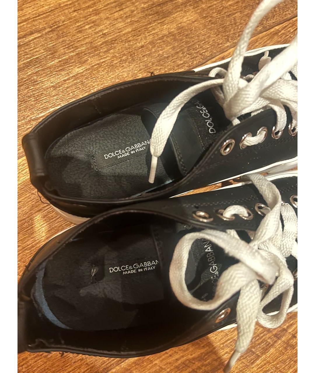 DOLCE&GABBANA Черные синтетические кеды, фото 4