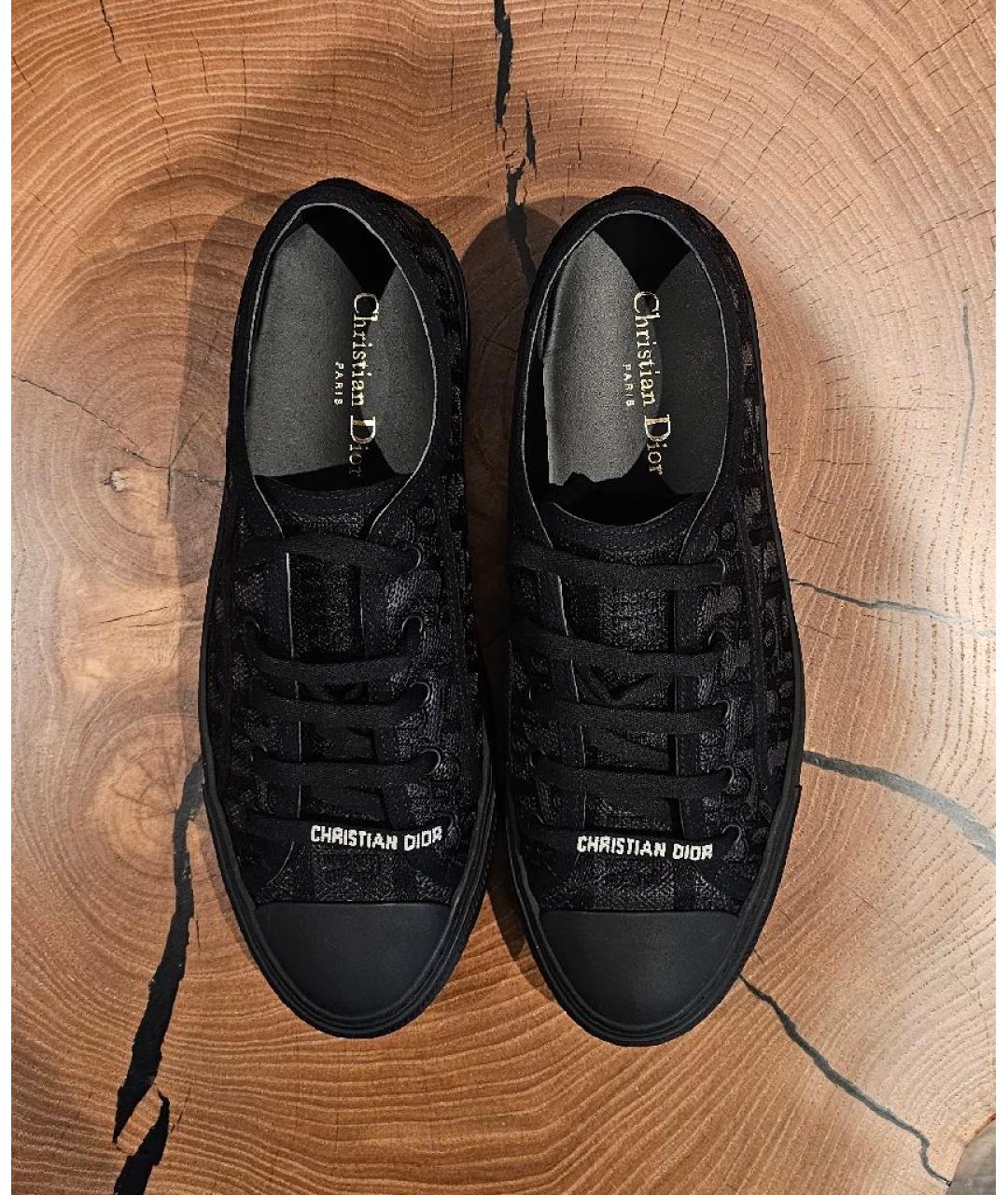 CHRISTIAN DIOR Черные текстильные кеды, фото 3