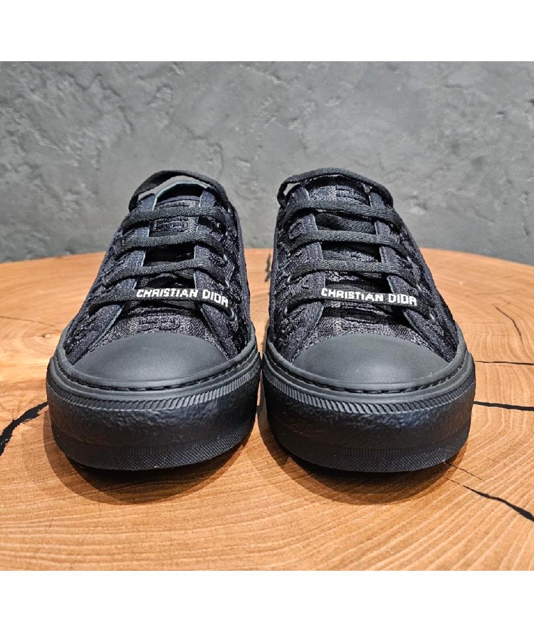 CHRISTIAN DIOR Черные текстильные кеды, фото 5