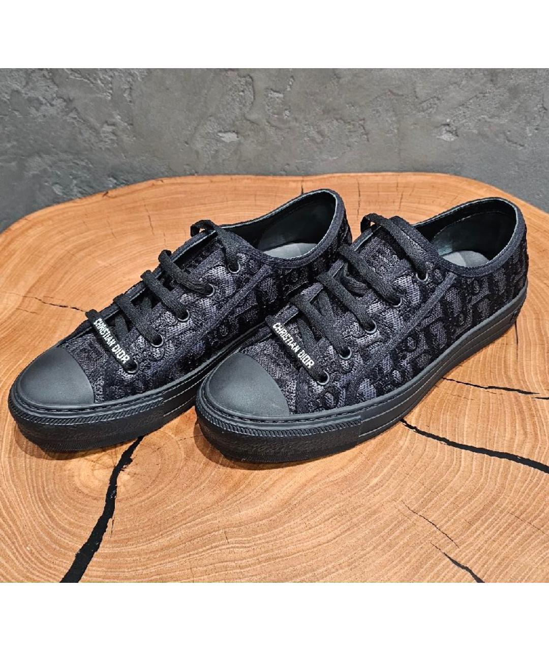 CHRISTIAN DIOR Черные текстильные кеды, фото 2