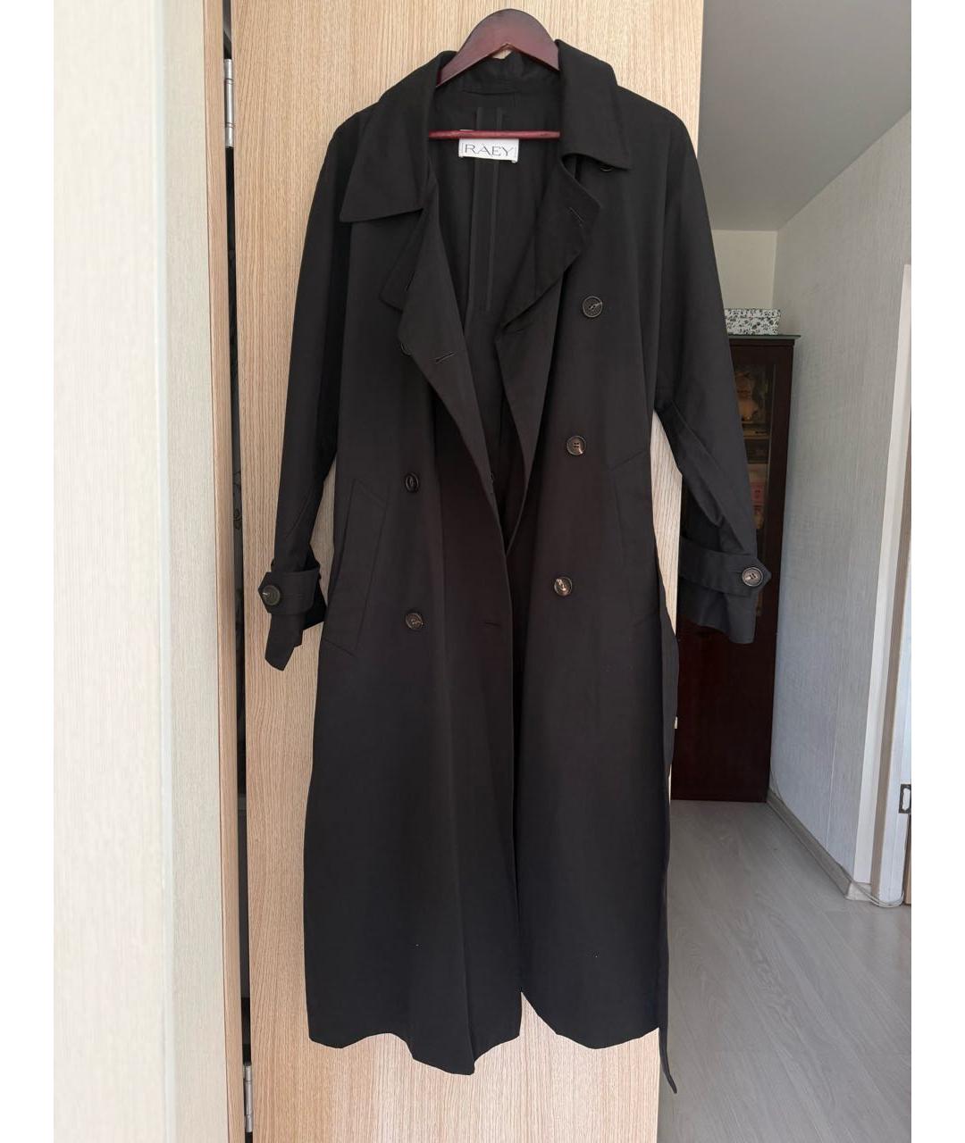 RAEY Черный хлопковый тренч/плащ, фото 4