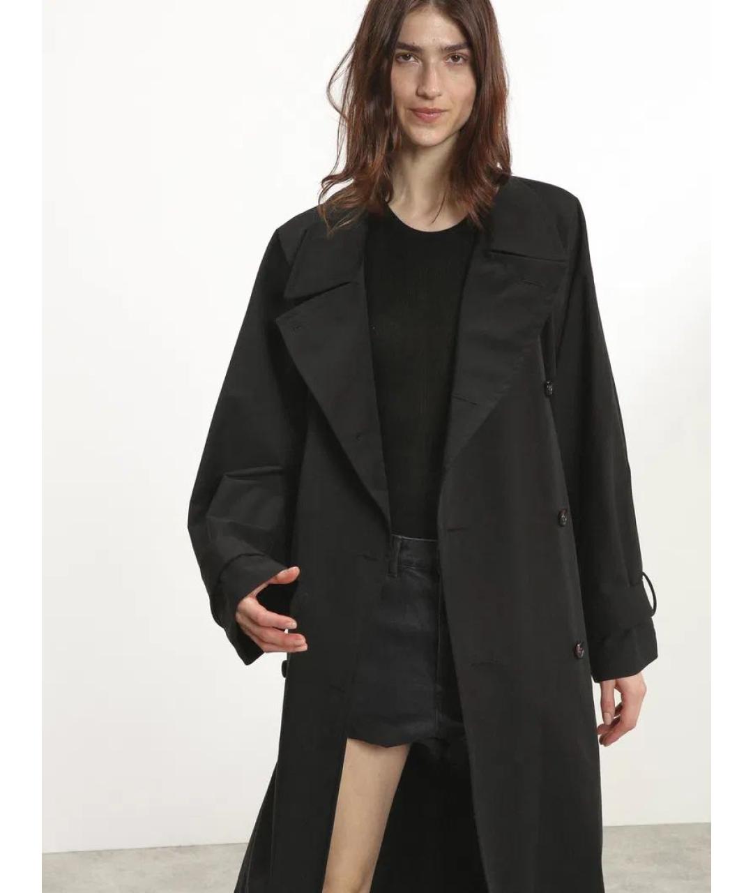 RAEY Черный хлопковый тренч/плащ, фото 2