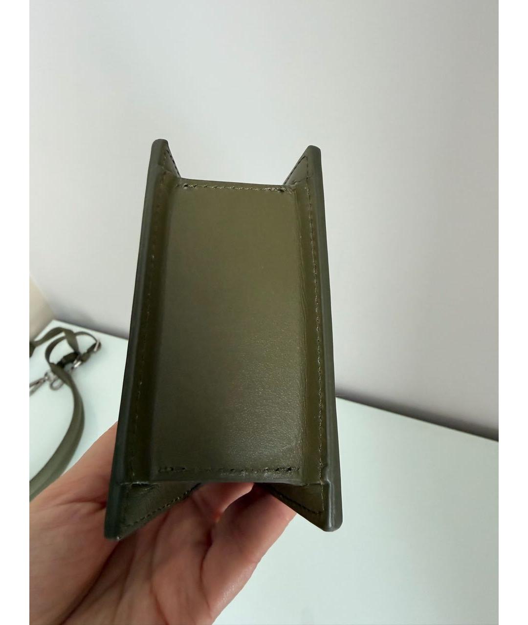 JACQUEMUS Хаки кожаная сумка через плечо, фото 6