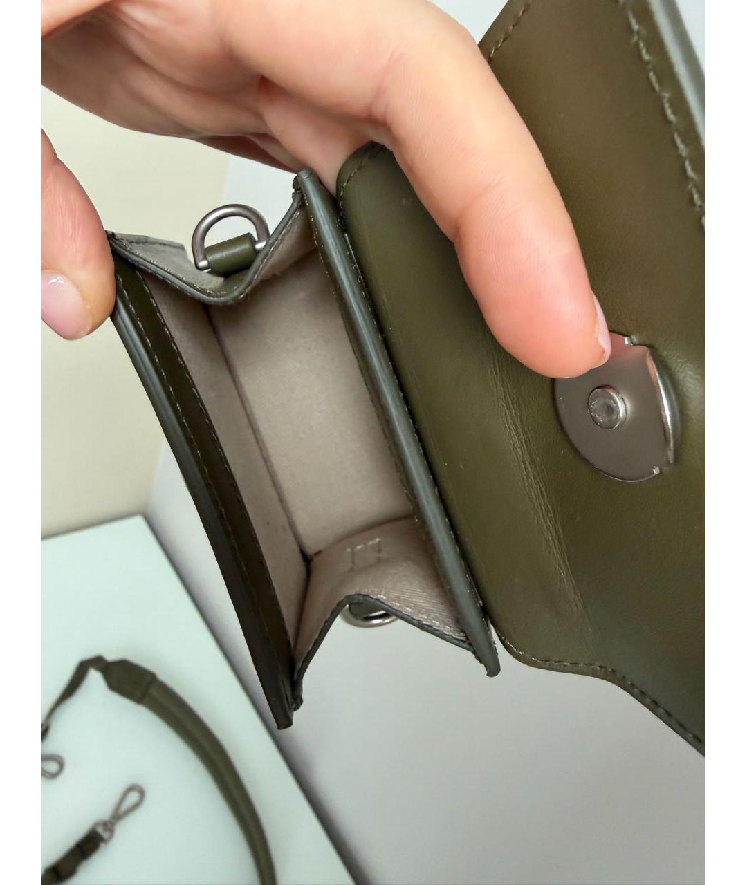 JACQUEMUS Хаки кожаная сумка через плечо, фото 4