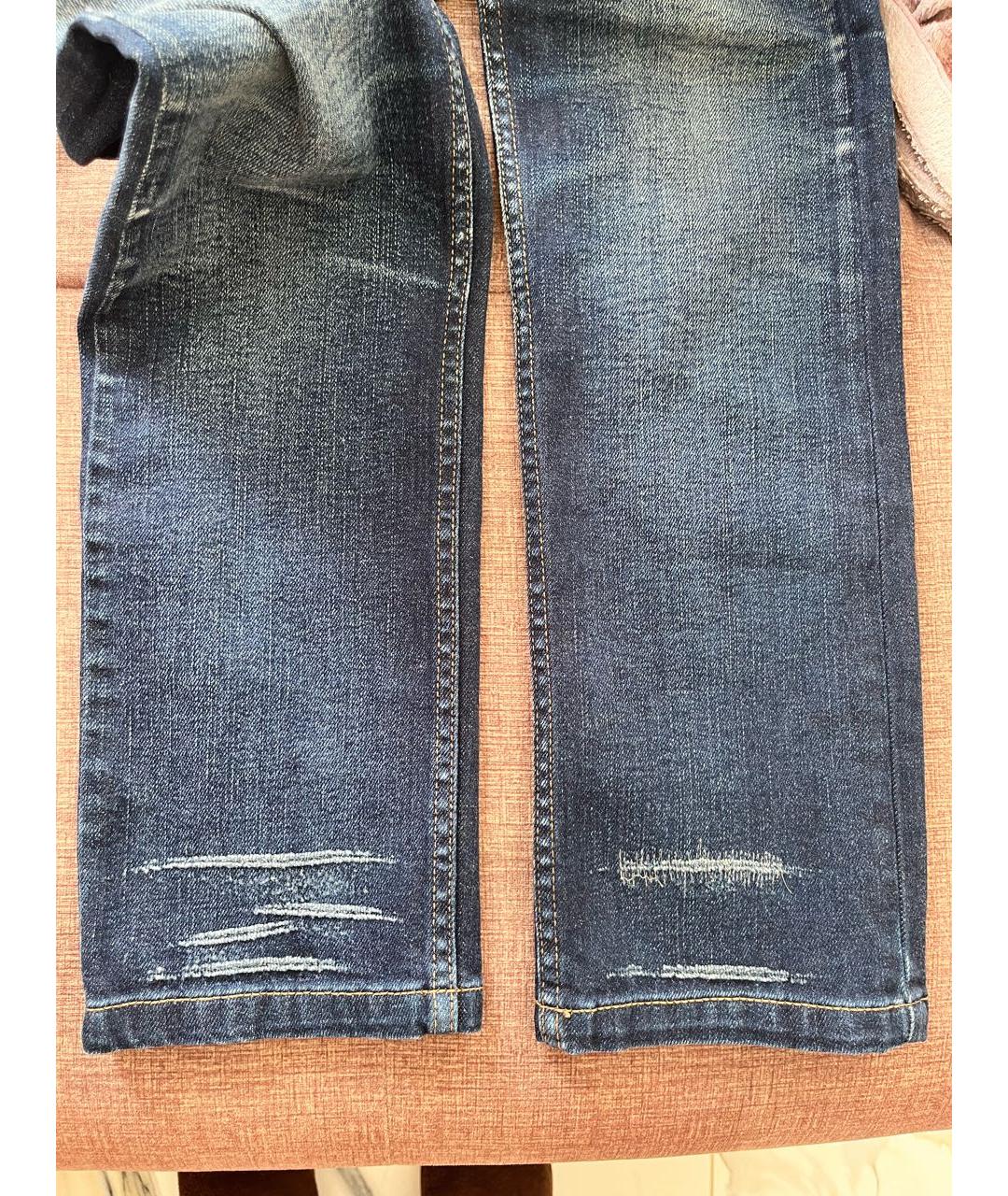 GUCCI Темно-синие хлопковые джинсы слим, фото 5