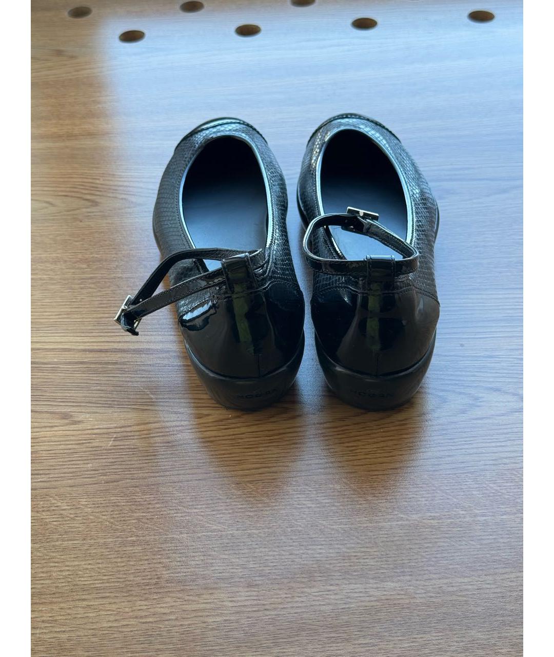 HOGAN Черные балетки из лакированной кожи, фото 3